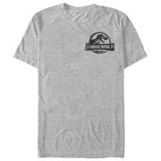 Men's Jurassic World: Fallen Kingdom Spray Paint Logo Badge Graphic Tee Athletic Heather 4X Large